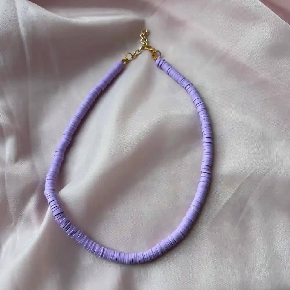 Hafif Lila Kalpli Fimo Kolye: El Yapımı Zarif ve Duygusal Takı Tasarımı