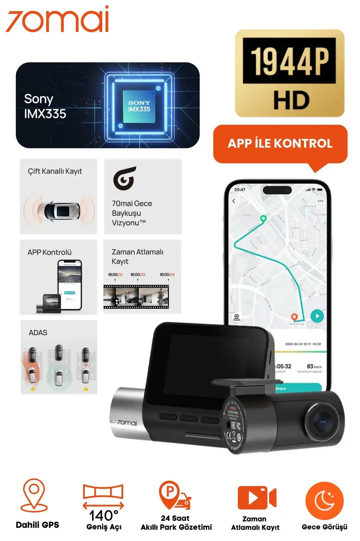 Xiaomi 70mai A500s Pro Plus ve RC06 Arka Kamera Seti ile Araç Güvenliğinizi Artırın