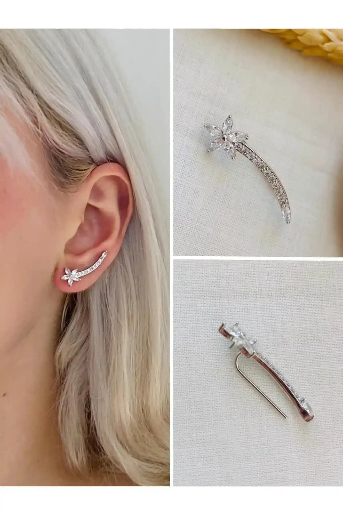 Işıltılı Zirkon Taşlı Tekli Küpe: Moda ve Şıklığın Parlak Detayı