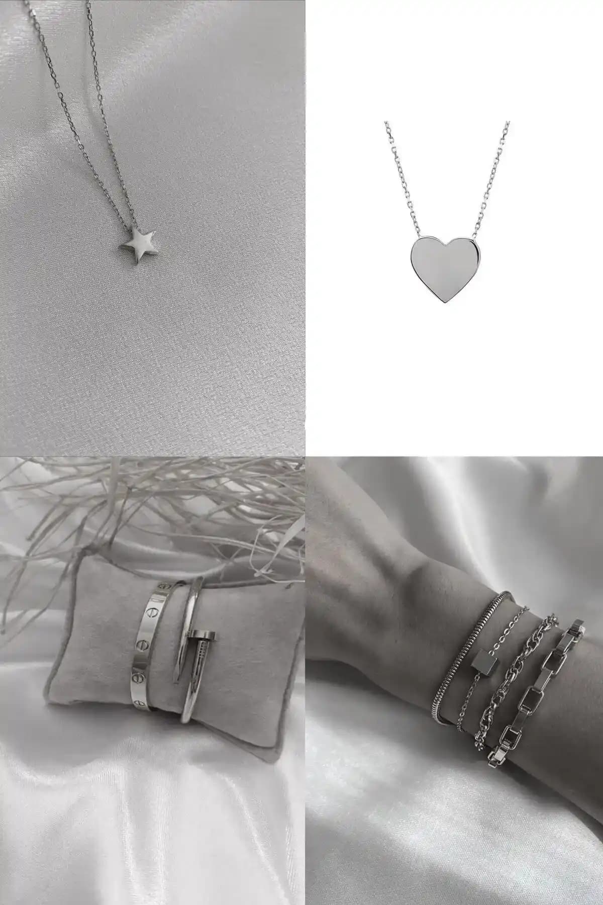 Kadın Gümüş Yıldız ve Kalp Aksesuarları: Estetik ve Anlamlı Takı Trendleri