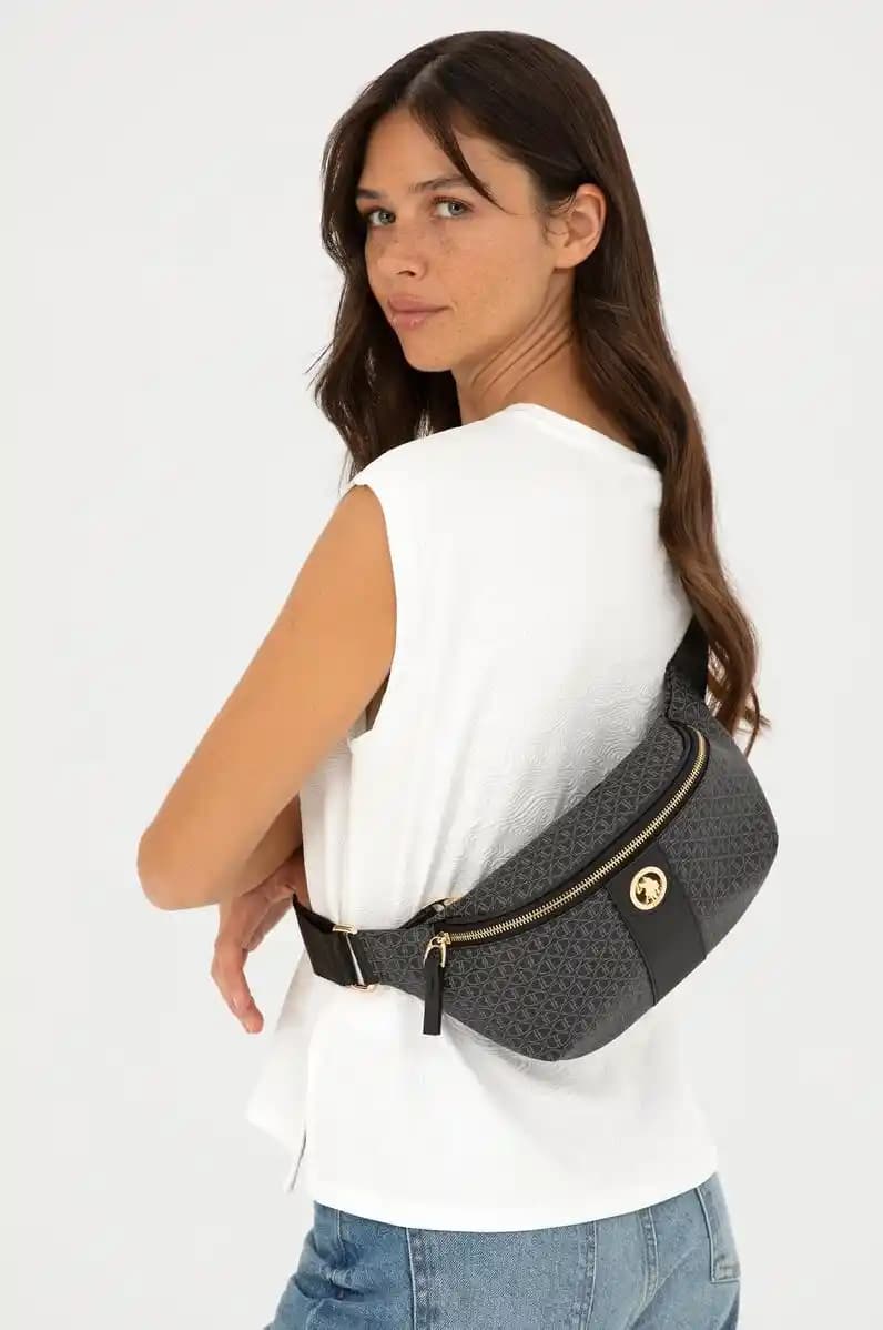 Kadın Siyah Print Bel Çantası Günlük Kullanım ve Şıklık İçin Uygun Seçenekler