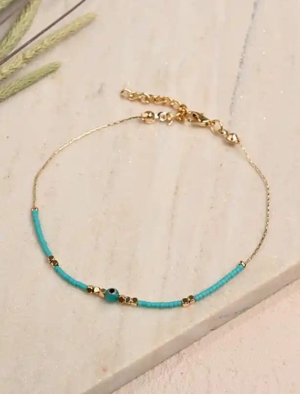 Kadınlar İçin Turkuaz Boncuklu Halhal: Geleneksel ve Estetik Bir Takı Seçeneği