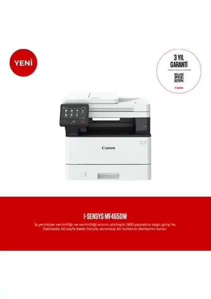 Canon I-Sensys MF465DW Lazer Yazıcı: Yüksek Performans ve Güvenilirlik Özellikleri
