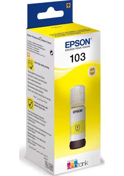 Epson 103 EcoTank Sarı Mürekkep Kartuşu Üstün Baskı Kalitesi ve Güvenilirlik