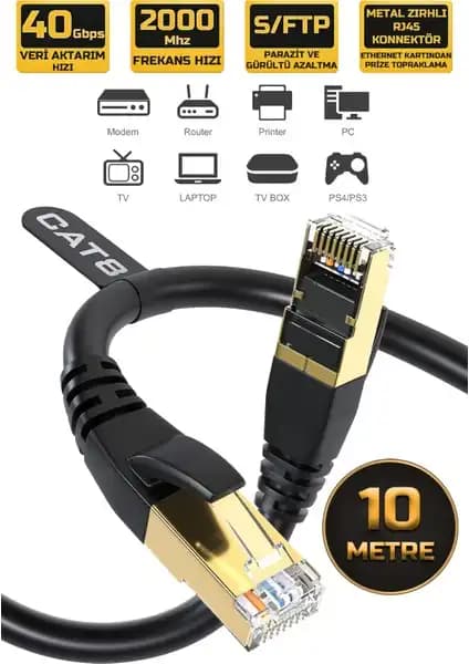 Gold Step Cat 8 Ethernet Kablosu: Yüksek Performans ve Güvenilirlik İçin Tasarlandı