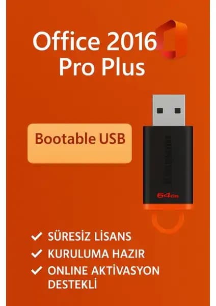 Microsoft Office 2016 Pro Plus ve 64 GB USB ile Hızlı ve Güvenilir Kurulum Deneyimi