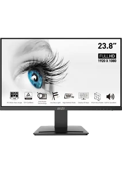 MSI PRO MP243X 23.8 İnç Full HD IPS Monitör Yüksek Performans ve Göz Sağlığı Özellikleriyle