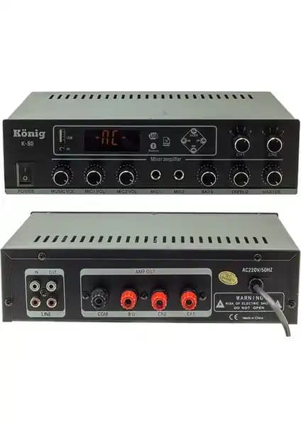 OEM König K-80 MİNİ-80W Profesyonel Çok Fonksiyonlu Ses Amplifikatörü Teknik Özellikleri