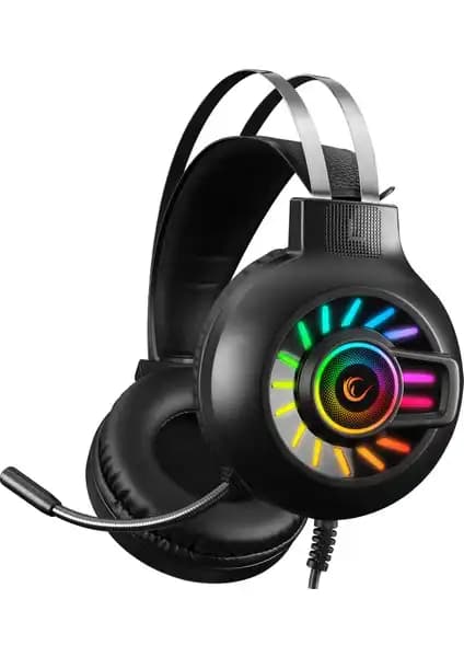 Rampage RM-K44 ZENGIBAR Siyah Oyun Kulaklığı 7.1 Surround Ses ve RGB Işık Efekti ile