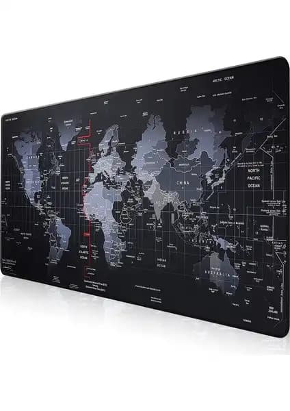 Slaster 90X40 Dünya Haritası Desenli XXL Gaming Mousepad Geniş ve Şık Tasarım