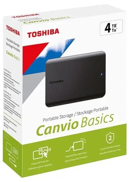 Toshiba Canvio Basic 4TB USB 3.2 Dış Disk: Güçlü ve Güvenilir Taşınabilir Depolama Çözümü