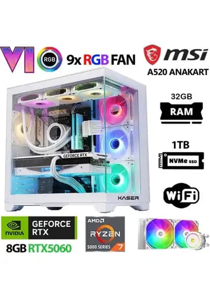 Xaser Sword X60 Ryzen 7 5700X ile Güçlü ve Estetik Oyun Bilgisayarı Seçenekleri