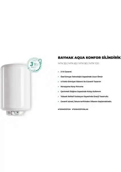 Baymak Aqua Konfor 65 Lt Termosifon: Güçlü ve Güvenilir Sıhhi Su Çözümü