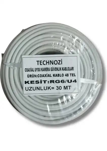 Technozi 48 Tel 30 Metre Uydu Kablosu Güçlü ve Dayanıklı Sinyal iletim Çözümü