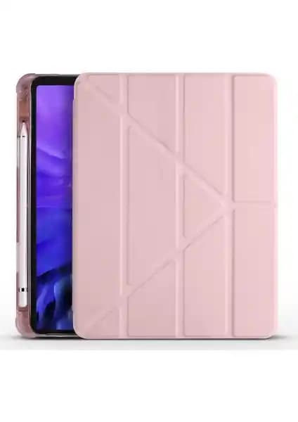 Apple iPad 8. Nesil için Rose Gold Şık ve Koruyucu Silikon Akıllı Kılıf