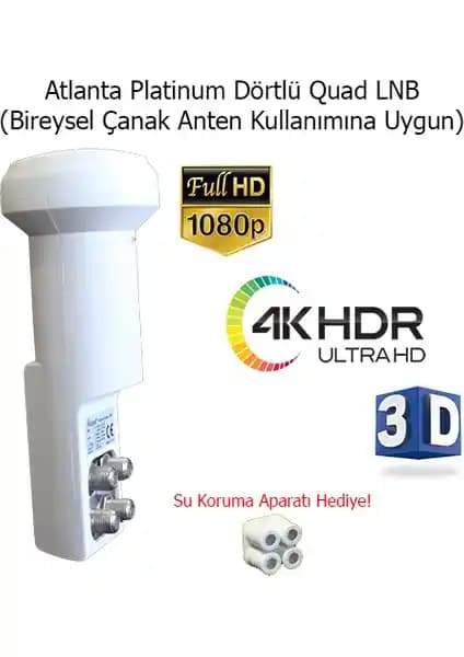 Atlanta Platinum Quad Dörtlü Düşük Gürültülü LNB ile yüksek kaliteli uydu yayınları