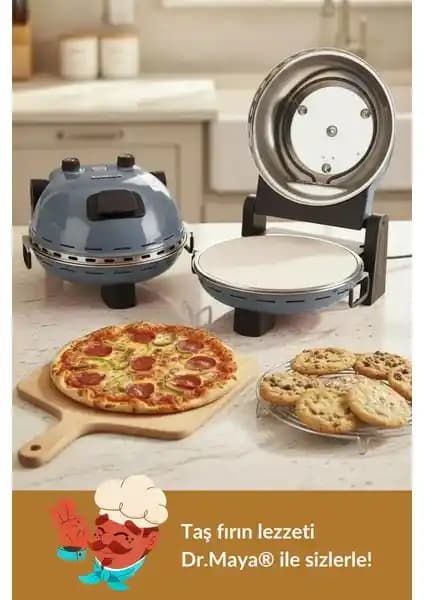 Dr.Maya Pro Plus Taş Fırın Pizza Makinesi Antrasit Renkli Profesyonel Mutfak Cihazı