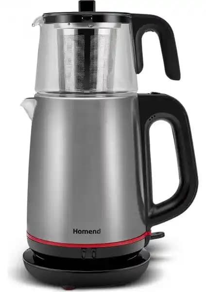 Homend Royaltea 1750H Cam Demlikli Çay Makinesi Modern Tasarım ve Yüksek Performans