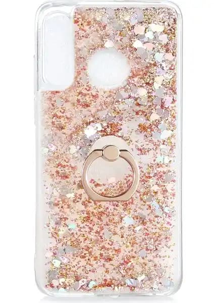 Huawei P30 Lite için Şık ve Koruyucu Simli Sıvılı Kalplı Yüzüklü Kılıf Ürün Tanıtımı