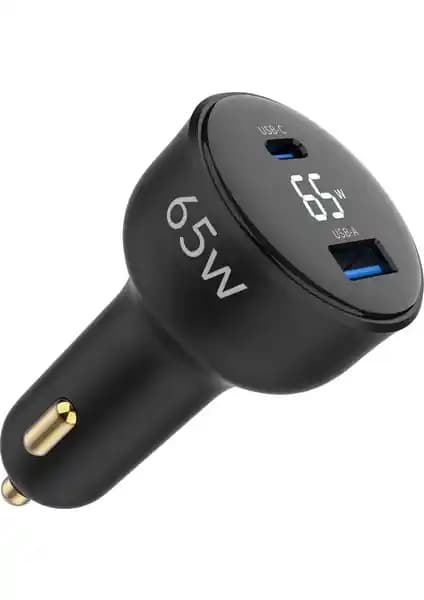 Juo 65W LED Ekranlı Type-C ve USB-A Araç Şarj Cihazı Güç ve Güvenlik Özellikleriyle Öne Çıkıyor