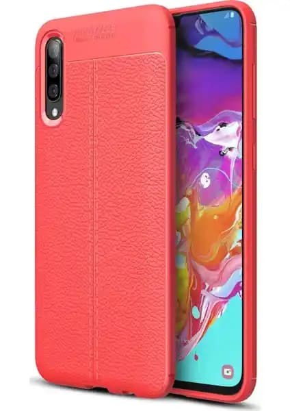 Kvy Samsung Galaxy A70 Deri Görünümlü Silikon Kılıf: Şık ve Koruyucu Tasarım