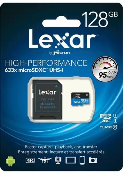 Lexar 128GB MicroSDXC U1 633X Hafıza Kartı: Yüksek Performans ve Güvenilirlik