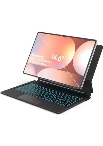 M.TK Moveteck Klavye Kılıfı Samsung Galaxy Tab S8 Ultra, S9 Ultra ve S10 Ultra için