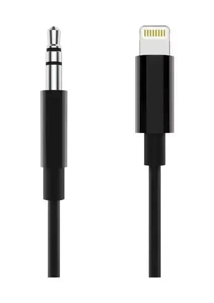 PSGT Lightning 3.5 mm Aux Çevirici Kablo Siyah 1 Metre Apple Uyumlu Ses Bağlantısı