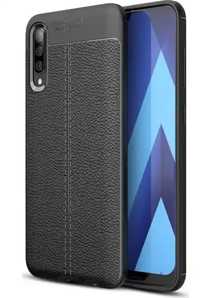 Samsung Galaxy A30S İçin Şık Deri Görünümlü Silikon Kılıf Koruma ve Estetik Sağlar