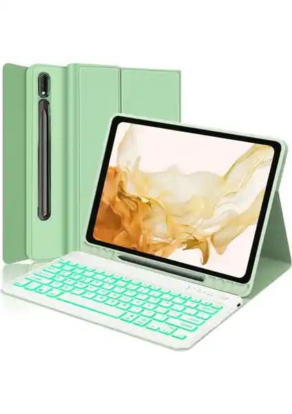 Samsung Galaxy Tab S7 FE için Çok Fonksiyonlu Kılıf ve Klavye Seti Güçlü ve Şık Tasarım