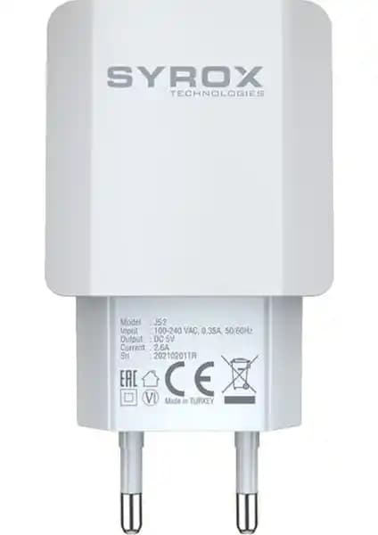 Syrox J52 Hızlı USB Şarj Adaptörü Günlük Kullanım ve Seyahat İçin Güvenilir Çözüm