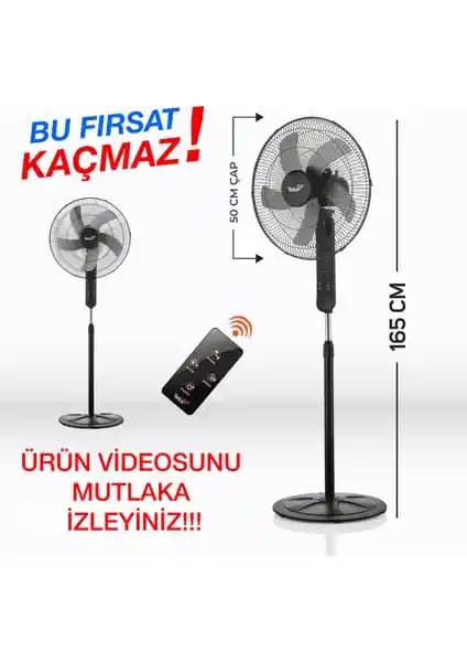 Teba 18 İnç Uzaktan Kumandalı ve Zaman Ayarlı Ayaklı Vantilatör İncelemesi