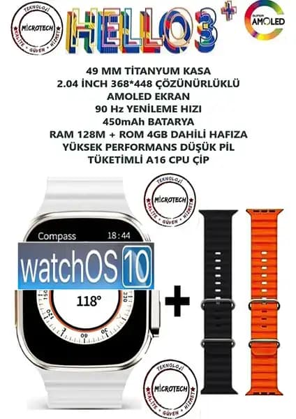 AGM Teknoloji HK10 Pro Max ve T-Max Hello Watch 3+ Plus Akıllı Saatleri Karşılaştırması 2