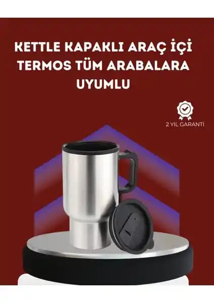 Datatek 12V Çakmak Girişli Paslanmaz Çelik Bardak ile Seyahatlerde Sıcak İçecek Keyfi