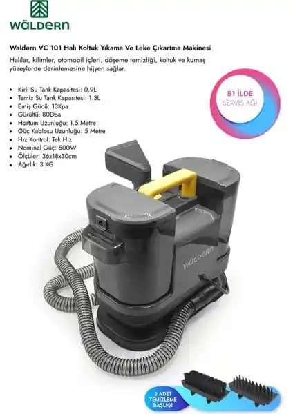 Gri VC101 Halı ve Koltuk Yıkama Makinesi ile Derin Temizlik ve Leke Çıkarma