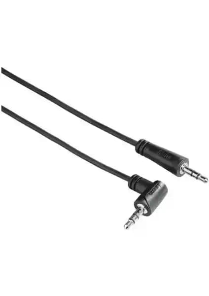 Hama 3.5mm 90° Stereo Siyah Ses Kablosu - Dayanıklı ve Pratik Bağlantı Çözümü