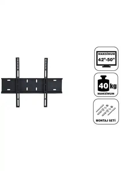 Teif 42-50 İnç Sabit Duvar Askı Aparatı Güvenli ve Estetik Montaj Çözümü