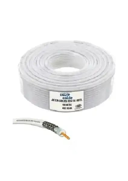 Yüksek Kaliteli RG6/U 4 48TEL Anten Kablosu 100 Metre Beyaz Güvenilir Sinyal iletimi