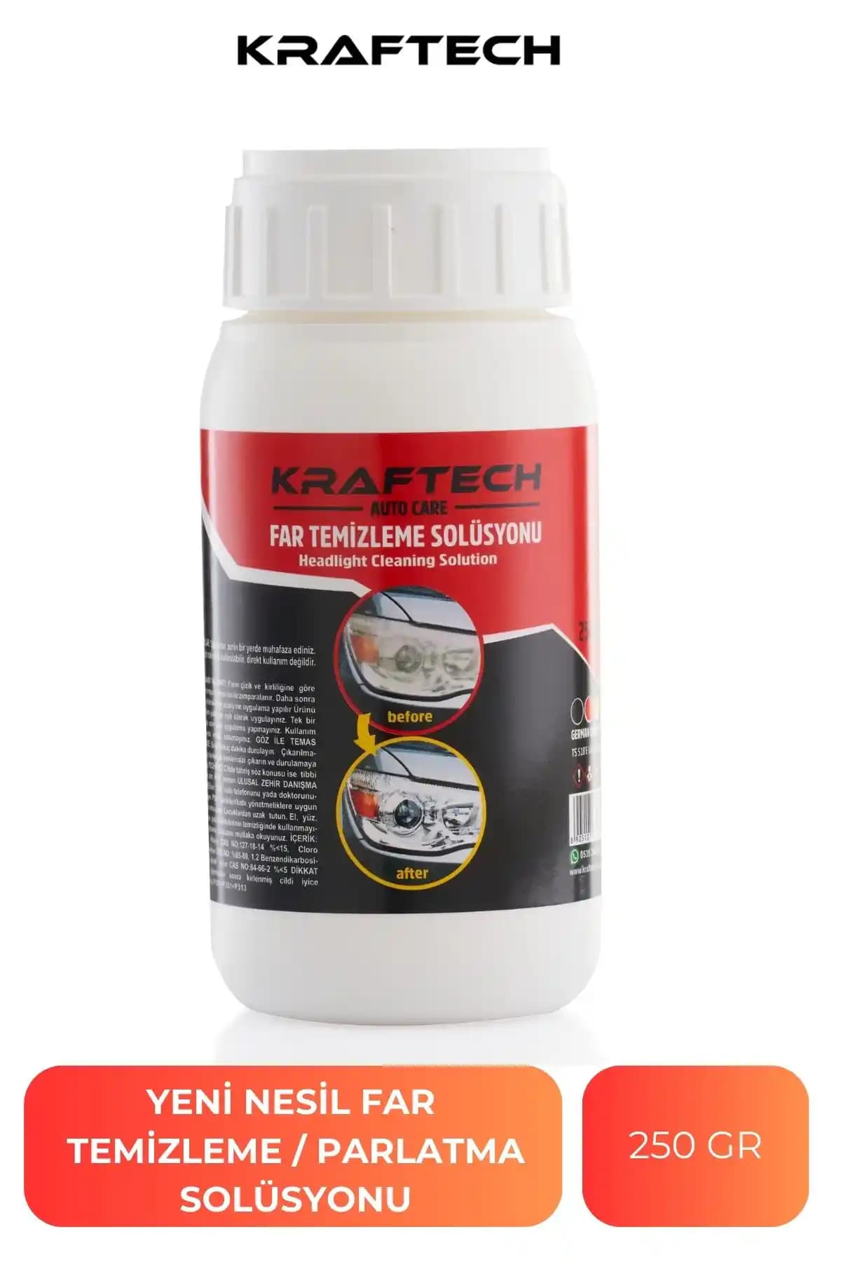 Kraftech Yeni Nesil Araba Far Temizleme Sıvısı ve Seti Karşılaştırması