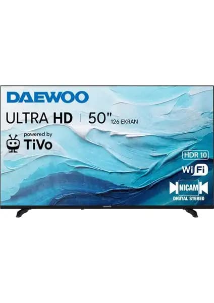 Daewoo 50T01900 50 İnç 4K Ultra HD Smart LED TV ile Ev Sinema Deneyimini Yükseltin