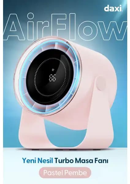 Daxi Airflow AF02 Yeni Nesil Şarjlı Turbo Masa Fanı Serinlik ve Teknolojiyi Bir Arada Sunar