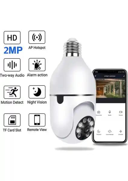 Erdmsp WiFi 360 Panoramik Ampul Kamera ile Evinizi Güvende Tutun
