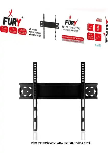 Fury LCD LED Televizyon Duvar Asma Aparatı 32-50 inç uyumlu ve dayanıklı montaj çözümü