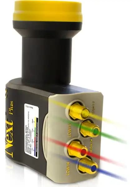 Next Gold Plus 0,1dB Quattro Merkezi Sistem LNB yüksek performans ve dayanıklılık sağlayan profesyonel uydu alıcı cihazı