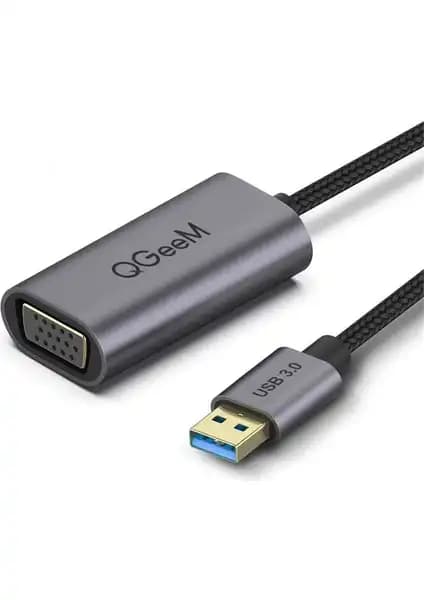 QGeeM QG-UA07 USB 3.0 VGA Dönüştürücü Yüksek Çözünürlük ve Dayanıklılık Özellikleri
