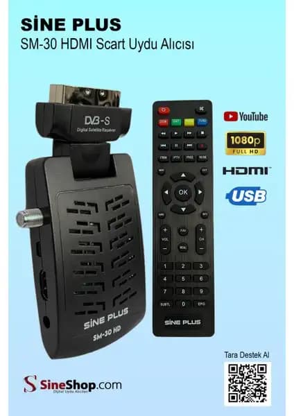 Sine Plus Sineplus SM-30 HD Uydu Alıcısı İncelemesi Geniş Kanal ve Bağlantı Seçenekleriyle