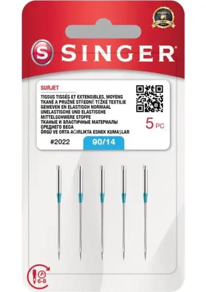 Singer Overlok Makinesi İğnesi 2022 Kodlu 14 Numara Kalite ve Güvenin Sembolü