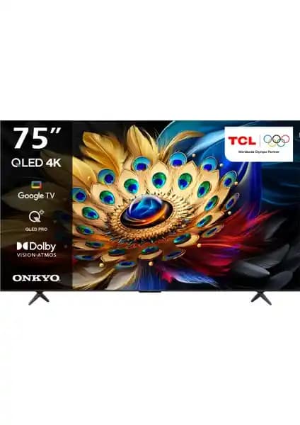 TCL 75C655GTV 75 İnç 4K Ultra HD QLED Akıllı Televizyon Gelişmiş Görüntü ve Ses Teknolojileriyle