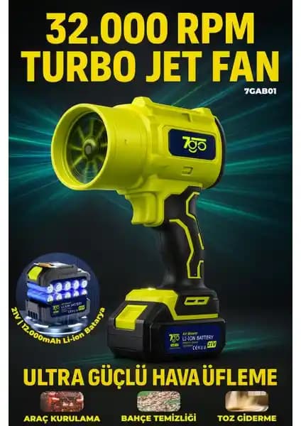 7Go 7GAB01 21V Kablosuz Hava Üfleyici: Güçlü ve Çok Yönlü Temizlik Aracı