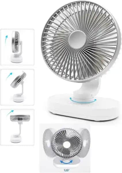 Aksesuarcı Şarjlı Masaüstü Fanı: Sessiz ve Portatif Serinlik Sağlayan Çok Fonksiyonlu Cihaz
